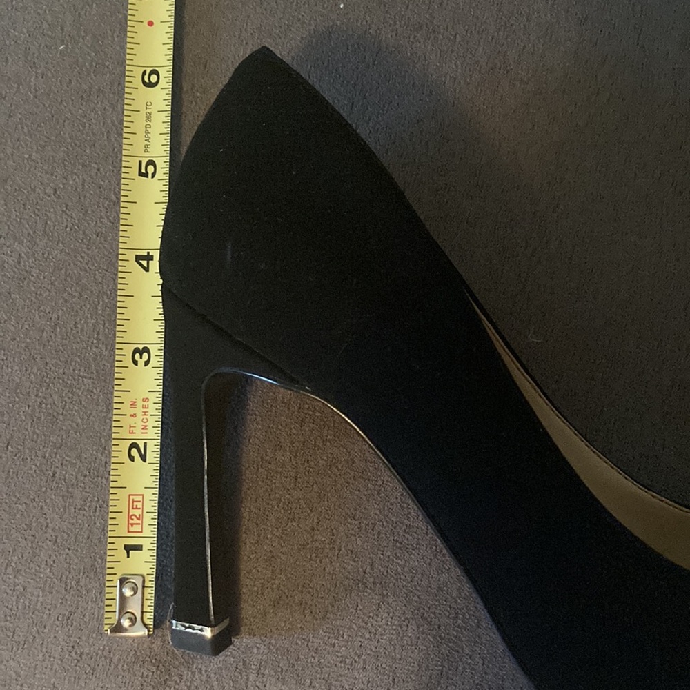 White House Black Market “Evie” Black Velvet Crystal Rhinestones High Heels - Picture 4 of 4